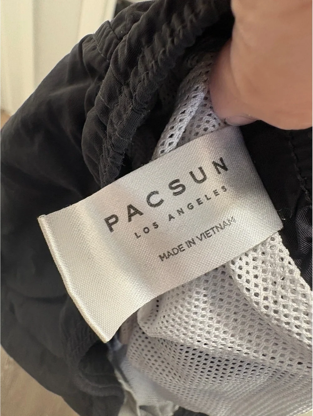 PacSun Black Swim Shorts w/ Mesh Lining, Drawstring Waist